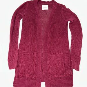 SO Burgundy Knit Cardigan Sweater